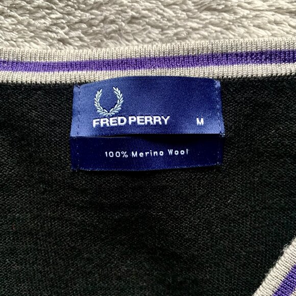 Fred Perry Merino Wool Cardigan Sweater. Medium. - Picture 7 of 11
